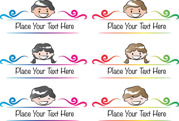 набор баннеров с мультяшными персонажами. векторная иллюстрация