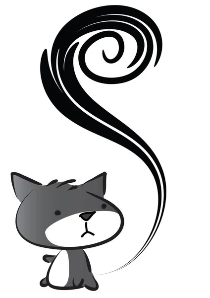 Illustrazione Vettoriale Bianco Nero Del Gatto — Vettoriale Stock