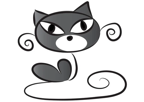 黒と白の猫 — ストックベクタ