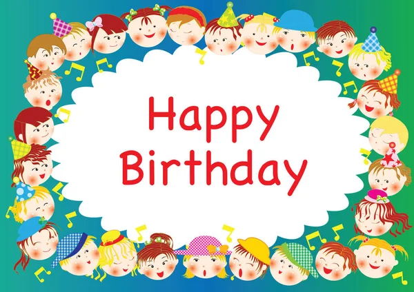 Mutlu çocuklar tebrik kartı.