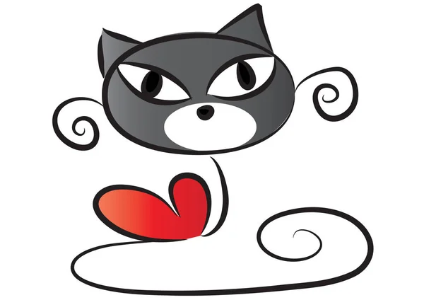 Ilustración Vectorial Concepto Gatos Enamorados — Vector de stock