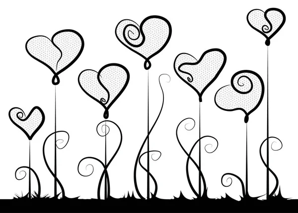 Beautiful Decorative Balloons Shaped Form Hearts Isolated White Background Vector — Stock Vector
