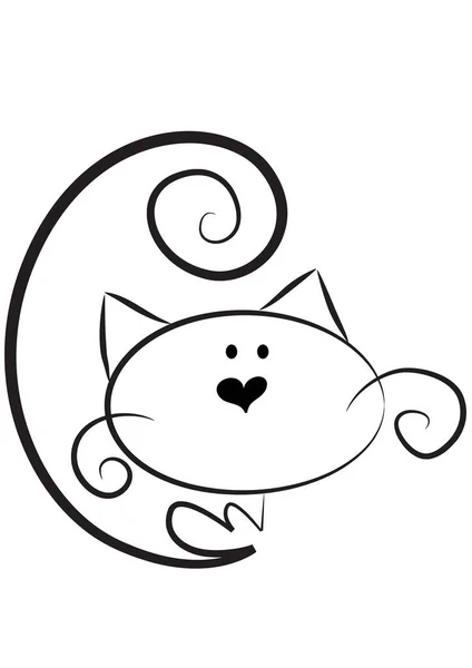 Ilustración Vectorial Dibujos Animados Gato — Vector de stock