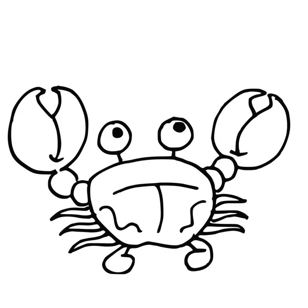 Ilustrasi Kartun Lucu Hitam Dan Kepiting Putih - Stok Vektor