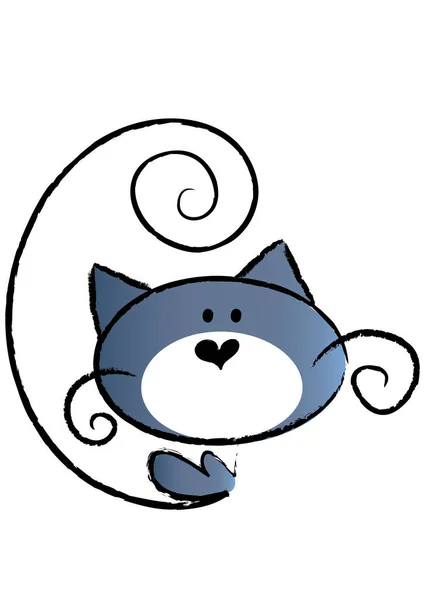 Ilustración Vectorial Dibujos Animados Gato — Archivo Imágenes Vectoriales