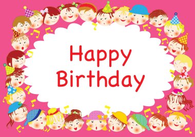 Güzel çizgi film karakterleri olan mutlu yıllar.