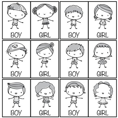 Çocuk çizimi olan boyama sayfası