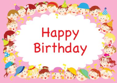 Güzel çizgi film karakterleri olan mutlu yıllar.