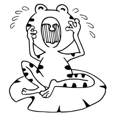 Bir kurbağanın çizgi film çizimi