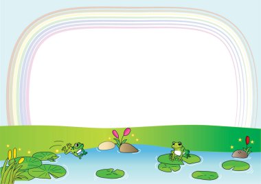 Kurbağalı bir pong çerçevesinin çizimi