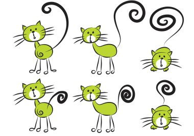 Beyaz tenli şirin kediler.