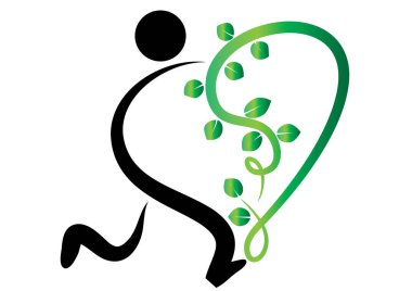 Yapraklı bir adam. vektör illüstrasyonu.