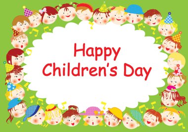 Mutlu çocuklar günü tebrik kartı