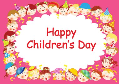 Mutlu çocuklar günü tebrik kartı