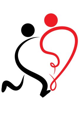 Bir erkek ve bir kadının silueti.