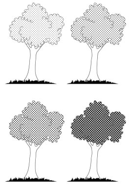 vektör ağaçları kümesi