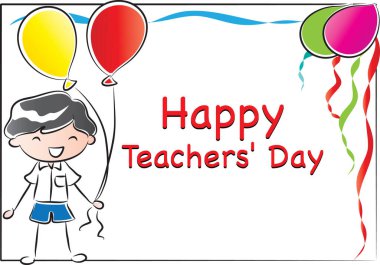 Mutlu yıllar sana. Çizgi film kızı ve balonlu.