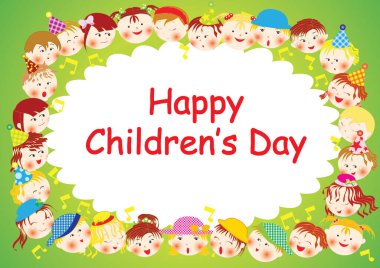 İçinde sevimli çizgi film karakterleri olan Noel tebrik kartı.