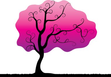 Beyaz arkaplanda izole edilmiş soyut ağaç, vektör