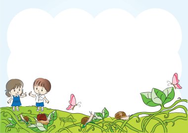 Bir kız ve bir erkek çizimi.