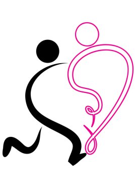 Bir ayının pembe ve siyah siluetinin vektör çizimi