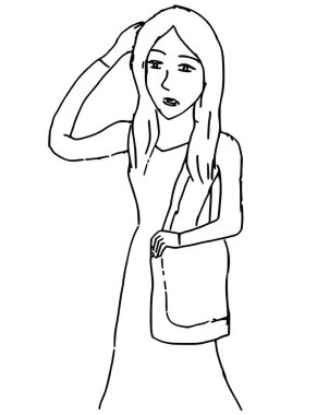 Beyaz arka planda, vektörde, resimde izole edilmiş saç stili olan güzel bir kızın portresi.