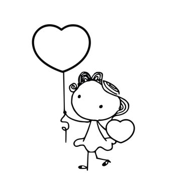 Çizgi film kızlarıyla vektör çizimi 