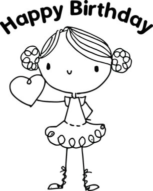 Çizgi film kızlarıyla vektör çizimi 