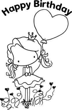 Çizgi film kızlarıyla vektör çizimi 