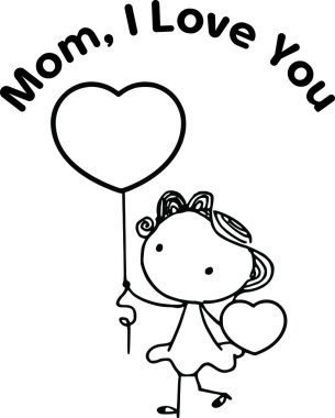 Çizgi film kızlarıyla vektör çizimi 