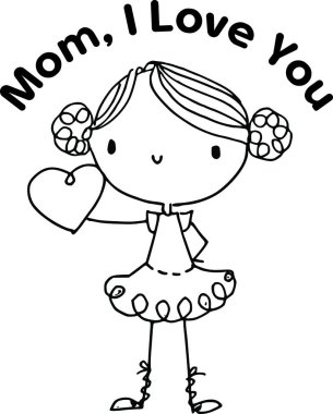 Çizgi film kızlarıyla vektör çizimi 