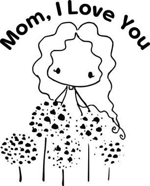 Çizgi film kızlarıyla vektör çizimi 