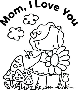 Çizgi film kızlarıyla vektör çizimi 