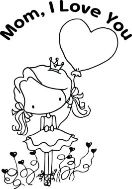 Çizgi film kızlarıyla vektör çizimi 