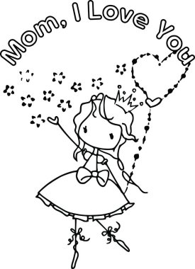 Çizgi film kızlarıyla vektör çizimi 