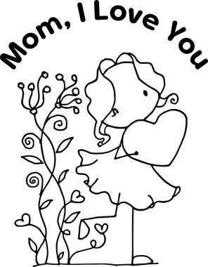 Çizgi film kızlarıyla vektör çizimi 