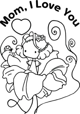 Çizgi film kızlarıyla vektör çizimi 