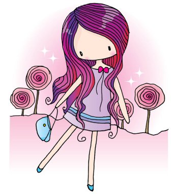 karikatür prenses vektör illüstrasyonu 