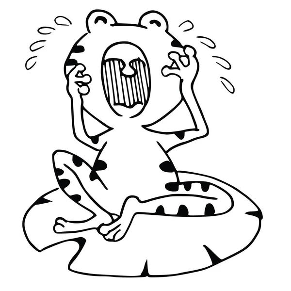 Bir kurbağanın çizgi film çizimi