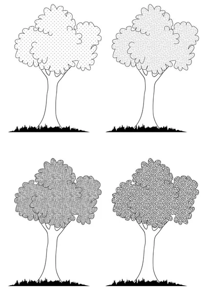 Conjunto Árvores Ilustração Vetorial — Vetor de Stock