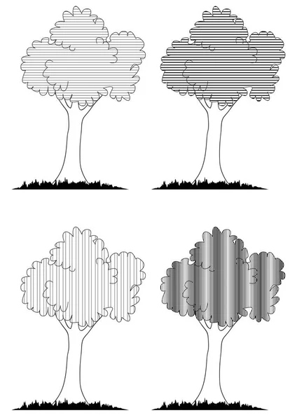 Ensemble Arbres Plantes — Image vectorielle