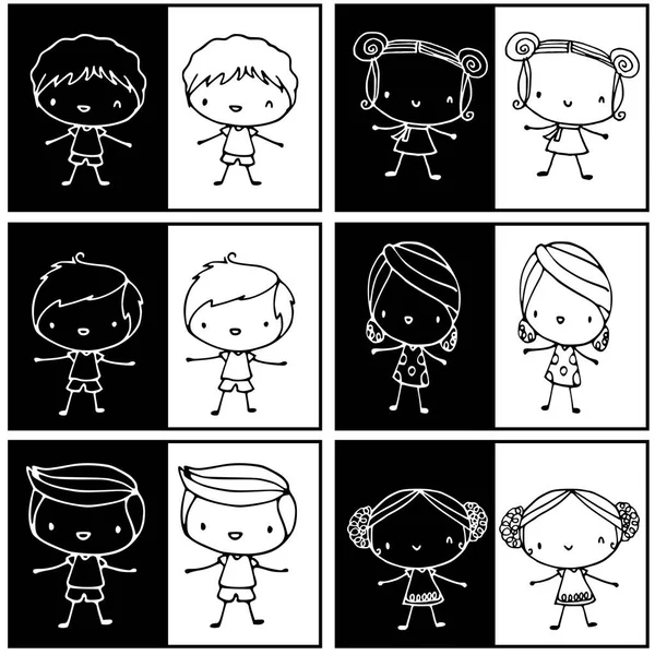 çocuk vektör kümesi çiziyor