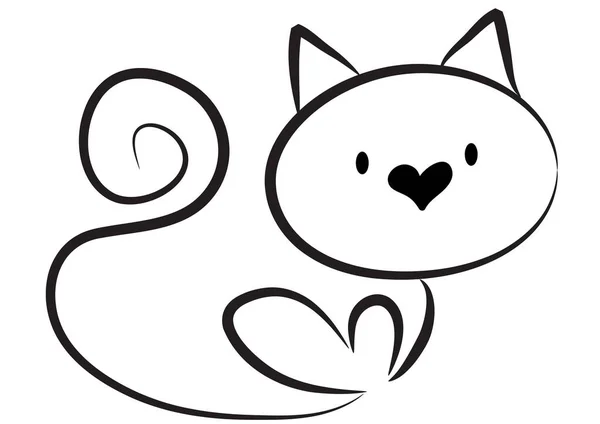 Ilustración Vectorial Gato Lindo — Vector de stock