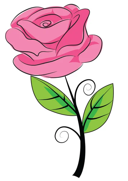 Διανυσματική Απεικόνιση Ενός Ροζ Τριαντάφυλλου — Διανυσματικό Αρχείο