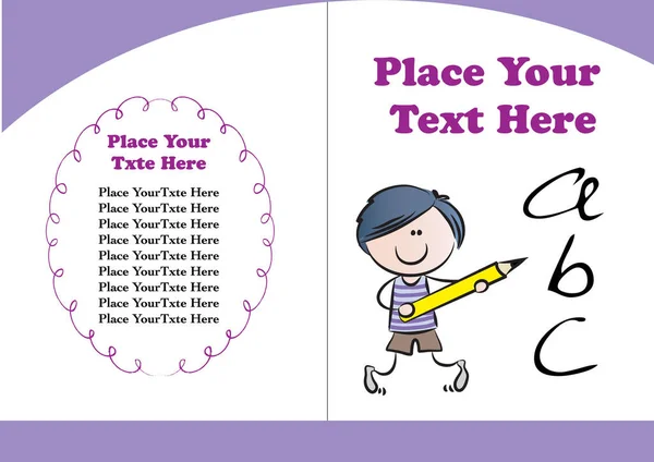 Lustiges Kartendesign Mit Kind Vektorillustrationsvorlage Mit Platz Für Ihren Text — Stockvektor