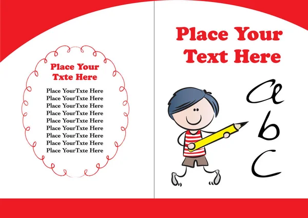 Lustiges Kartendesign Mit Kind Vektorillustrationsvorlage Mit Platz Für Ihren Text — Stockvektor