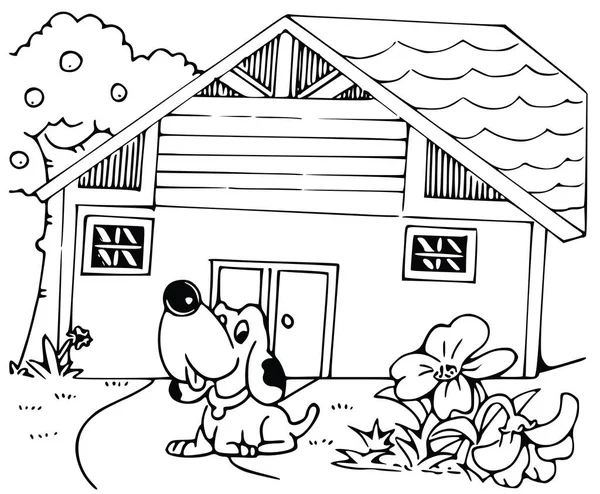 Vektorillustration Mit Cartoon Hund — Stockvektor