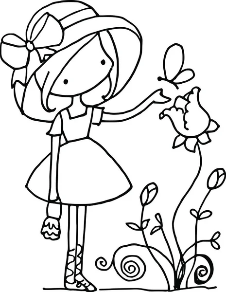 Çizgi film kızlarıyla vektör çizimi 