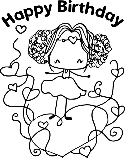 Çizgi film kızlarıyla vektör çizimi 