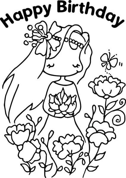 Çizgi film kızlarıyla vektör çizimi 